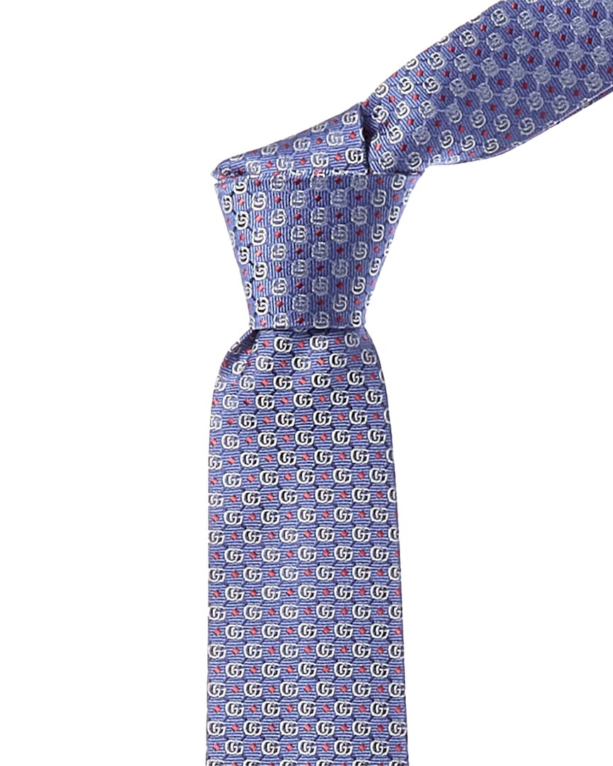 【関税＆送料込み】Gucci Double G Blue Tie Silk tie with Double G detail in black | GUCCI® UK