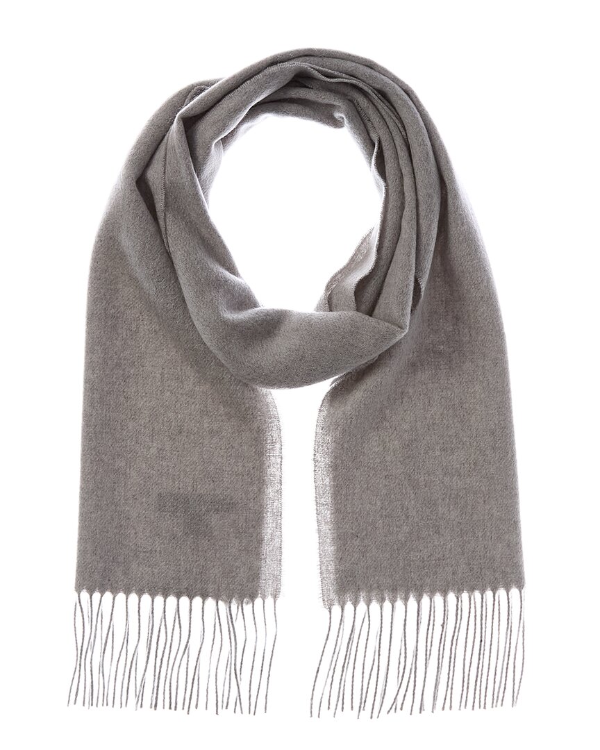 Amicale Cashmere Solid Cashmere Scarf In Grey