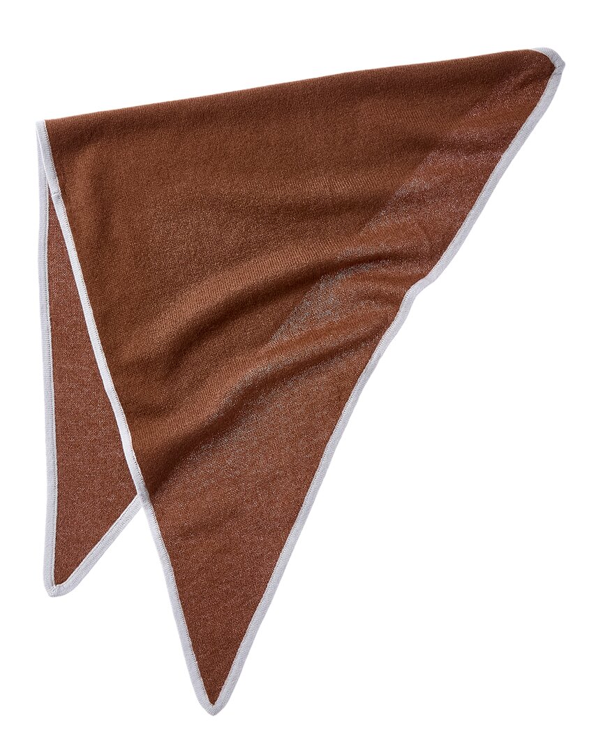 Phenix Knit Triangle Cashmere Scarf In Brown