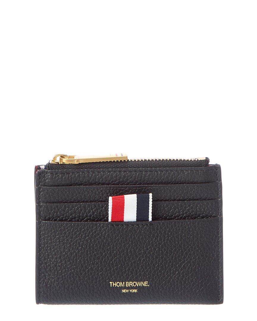 Thom Browne Leather Card Holder In Black