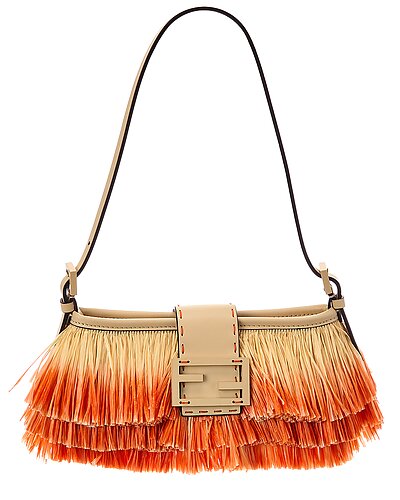 FENDI Baby Raffia Shoulder Bag
