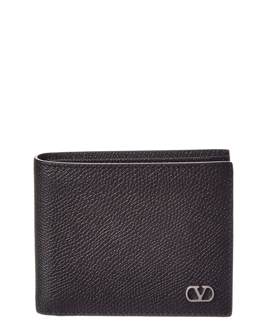 Valentino Garavani Valentino Vlogo Signature Leather Card Case In Black