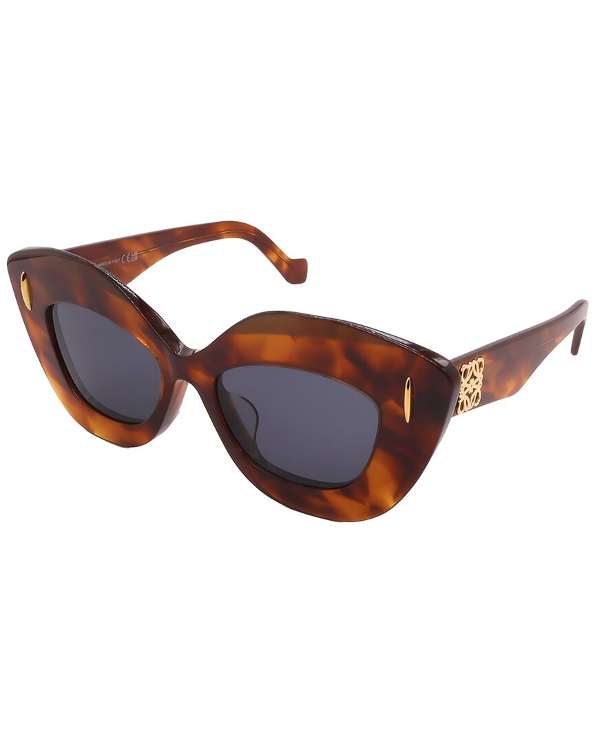 Loewe Blonde Havana Cat-Eye Sunglasses with Dark Blue Lenses Loewe Anagram 51mm Butterfly Sunglasses - Blonde Havana Blue  main image 4