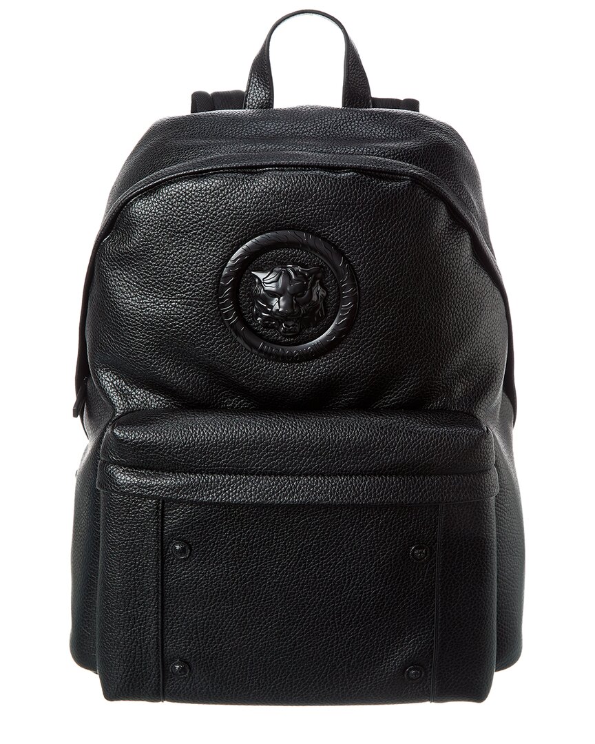 Shop Just Cavalli Tiger Embossed Logo Backpack In Black
