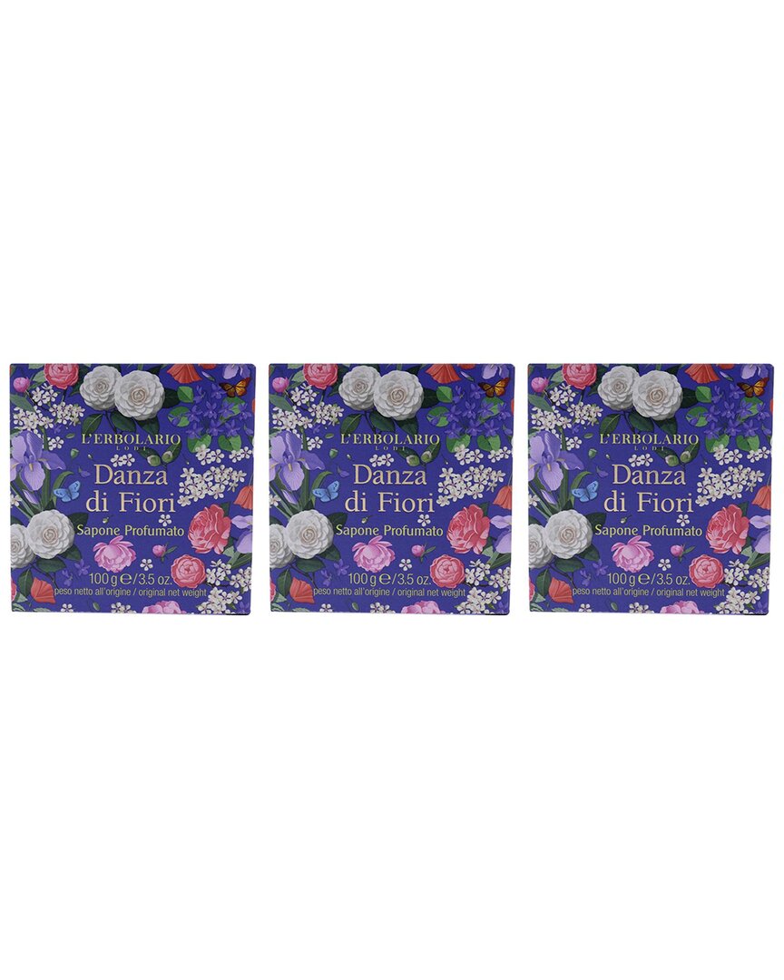 L'erbolario 3.5oz Dance Of Flowers Perfumed Bar Soap - Pack Of 3