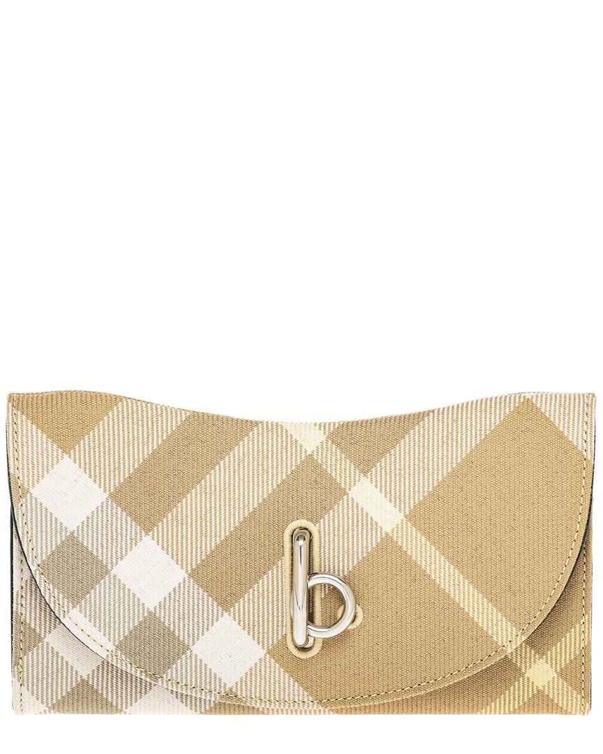 Shop Burberry Rocking Horse Leather-trim Continental Wallet In Brown