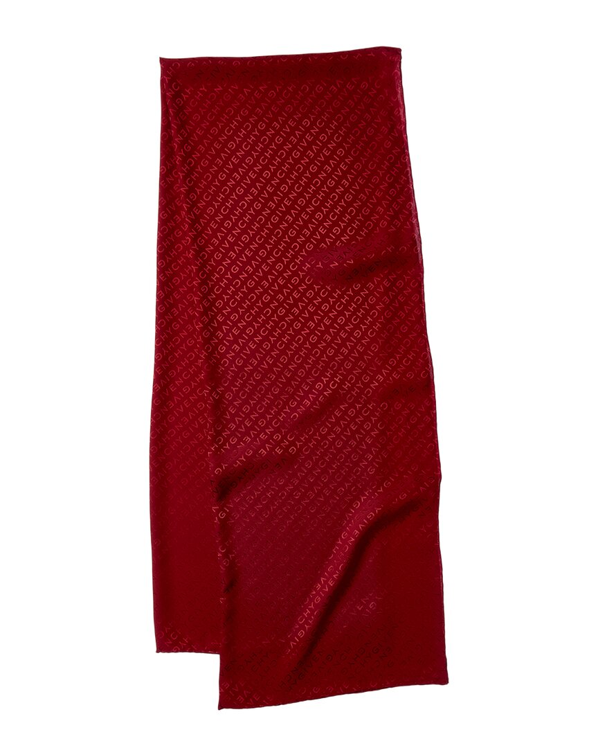 Givenchy Logo Silk Scarf In Red
