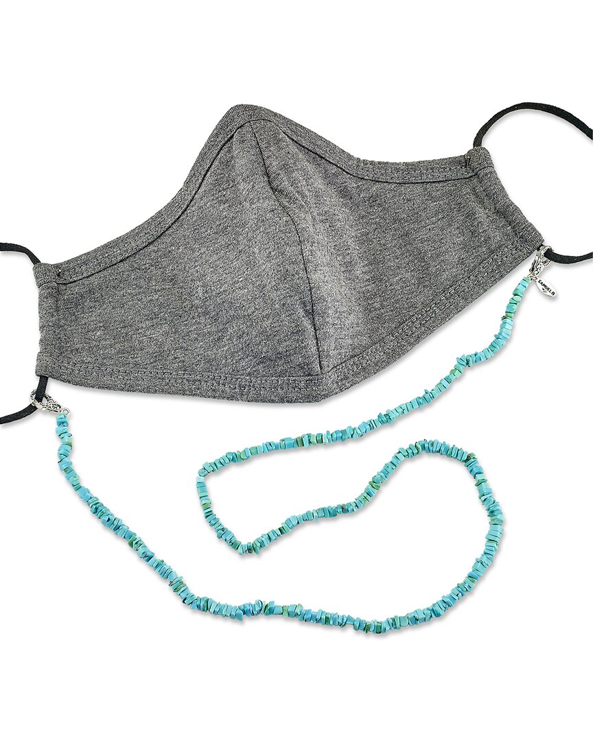 Samuel B. Silver Sleeping Beauty Turquoise Mask Holder Chain