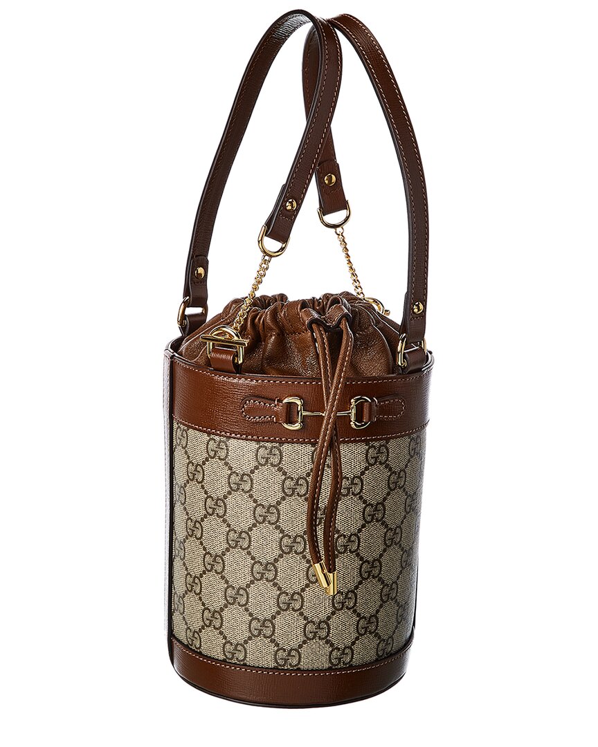 Gucci Horsebit 1955 Small Gg Supreme Canvas & Leather Bucket Bag In ...