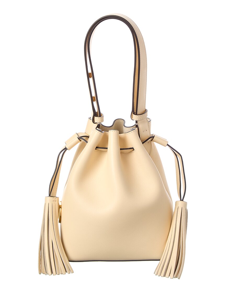 Valentino Garavani Valentino Vlogo Signature Leather Bucket Bag In Nude