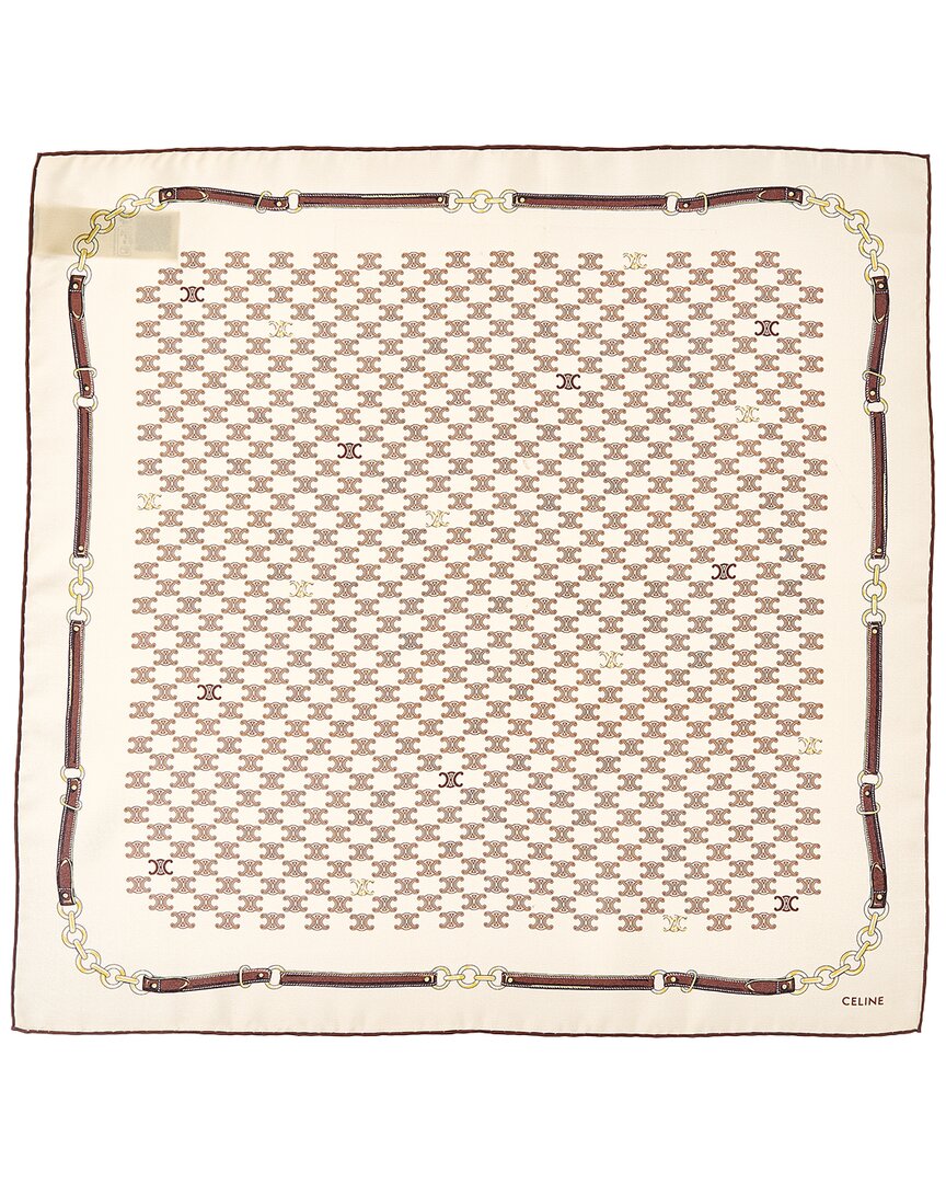 Celine Avenue Silk Scarf In Neutral