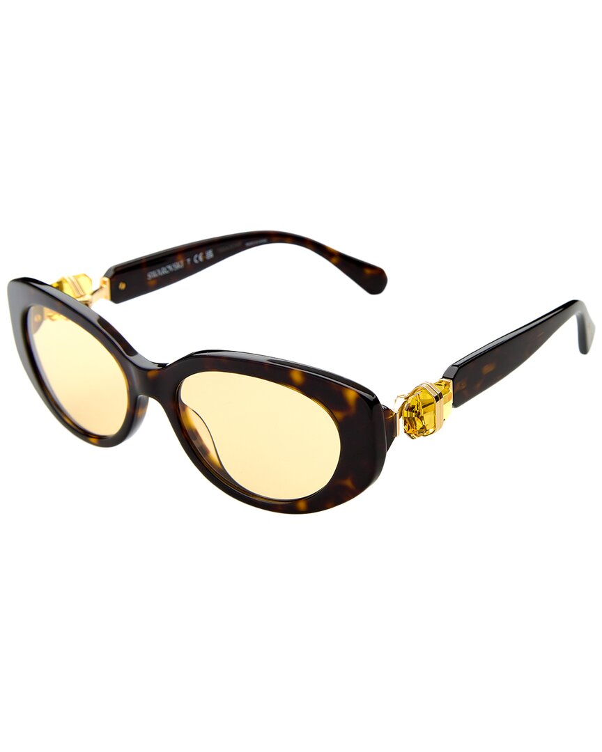 Swarovski Women's Dark/Light/Yellow Sk600253-X 53Mm Sunglasses