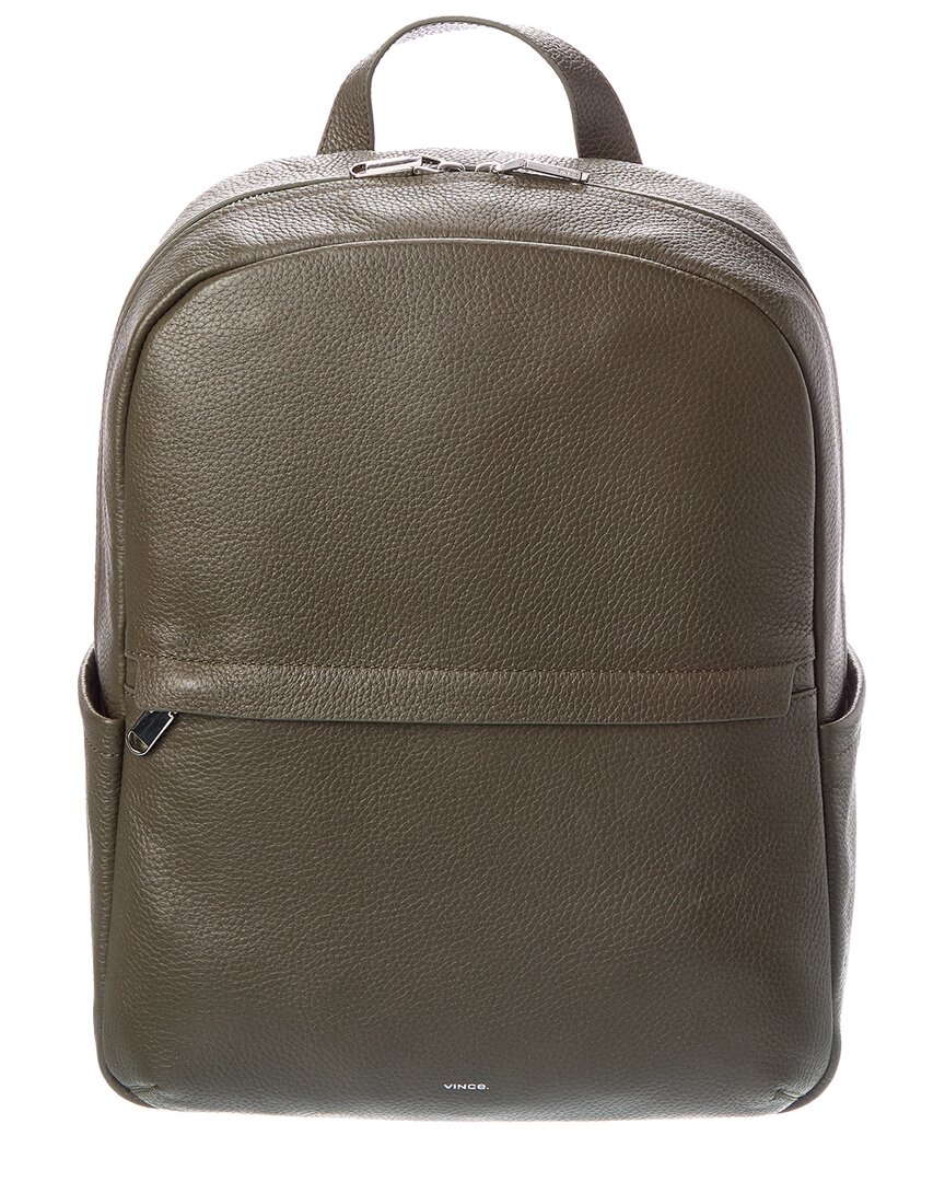 Vince Leather Backpack In Green