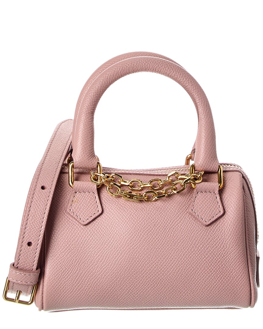Celine Leather Boston Bag In Pink