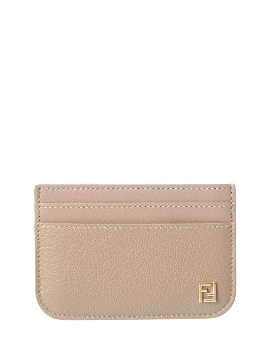 Fendi Ff Leather Card Case In Pink
