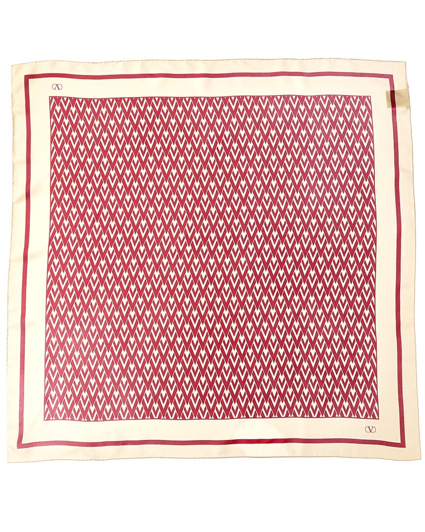 Valentino Toute La V Silk Scarf
