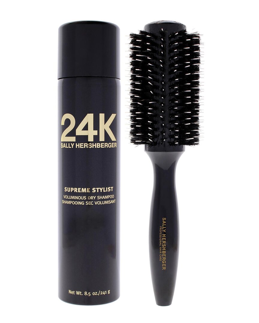 Sally Hershberger Unisex 2pc 24k Volumizing Dry Shampoo & Large Round Brush  Kit
