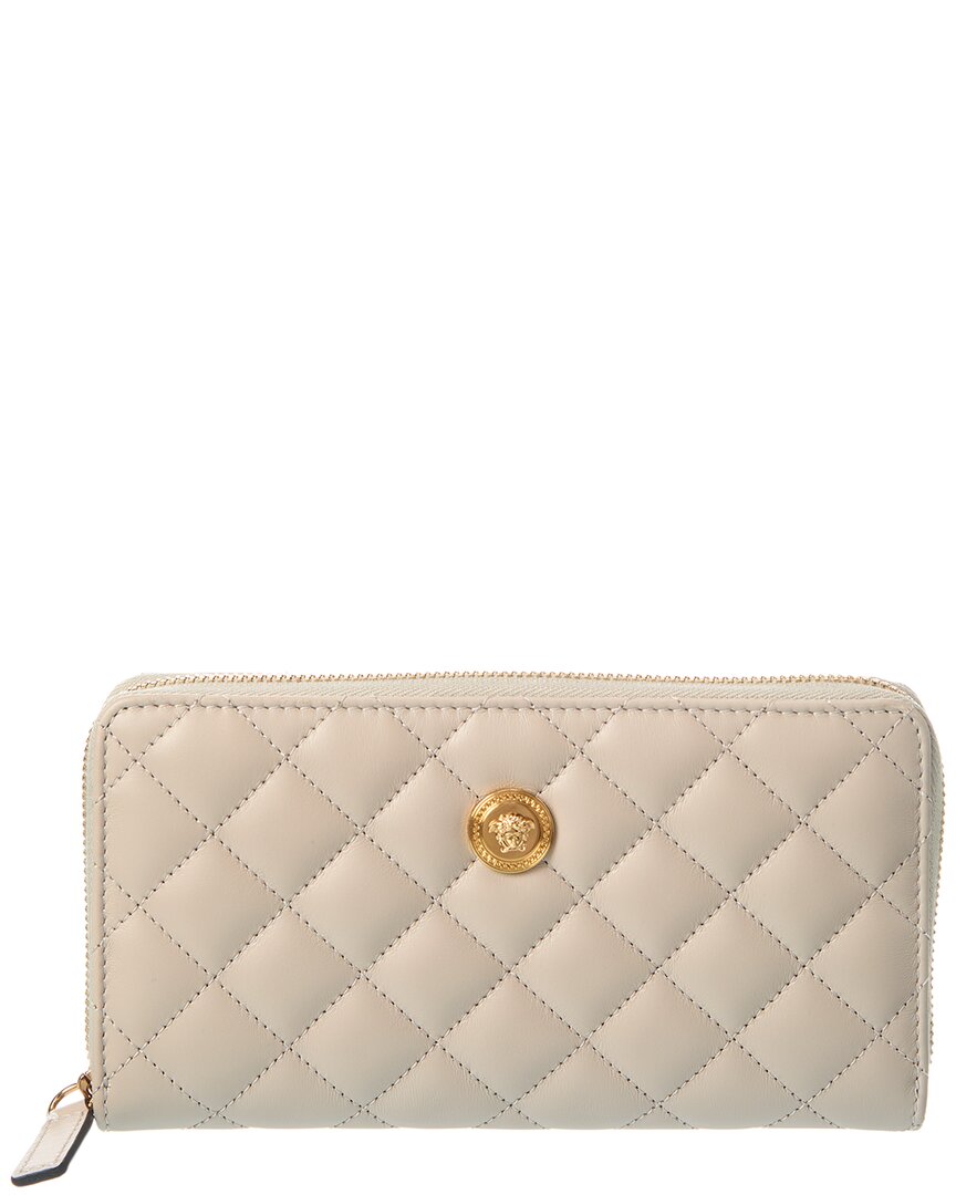 Versace Medusa Quilted Leather Zip Around Wallet