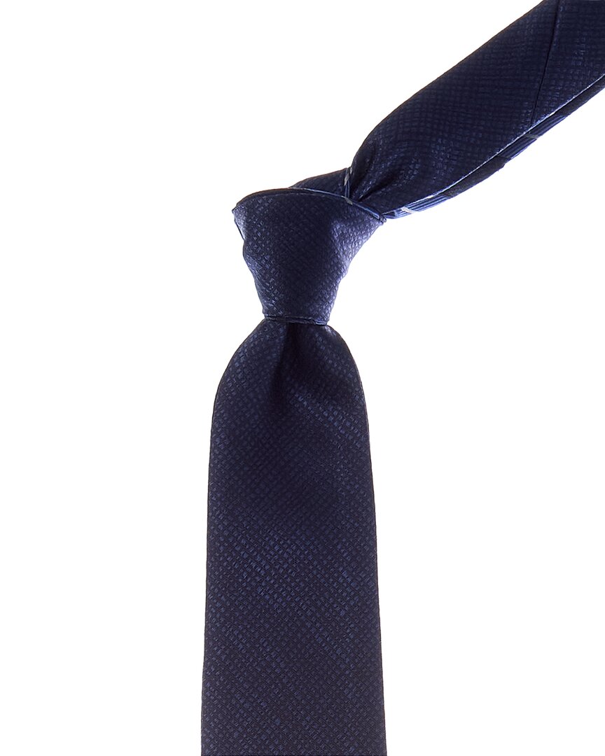 Canali Navy Stripes Reversible Silk Tie