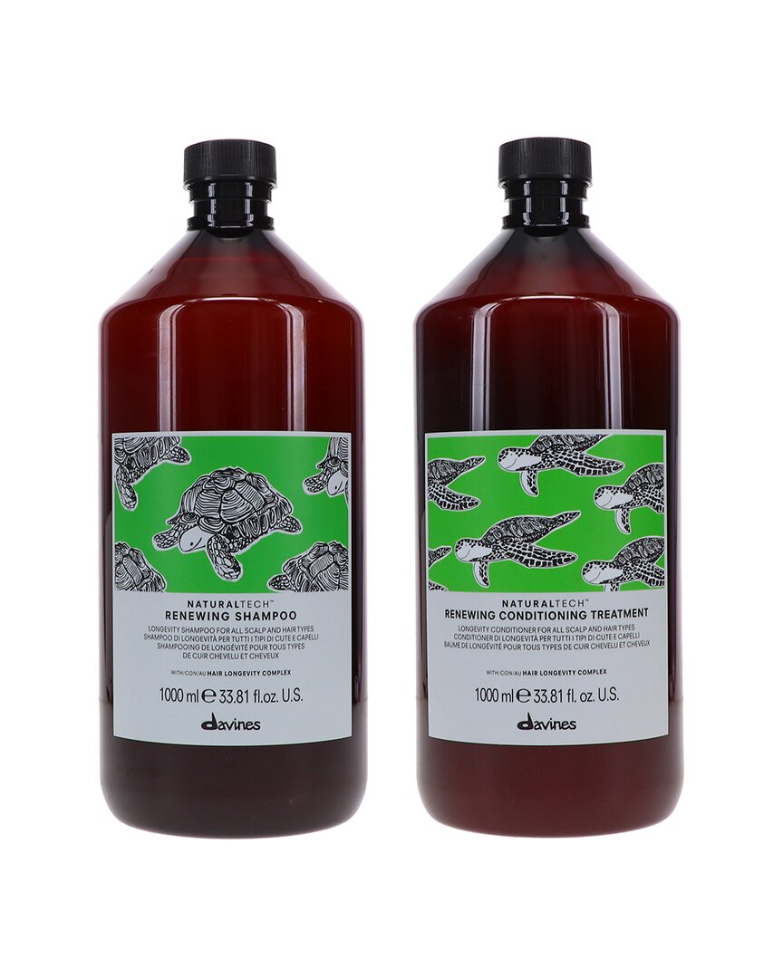 Davines 67.6oz Naturaltech Renewing Shampoo & Conditioning Treatment Combo Pack In Transparent