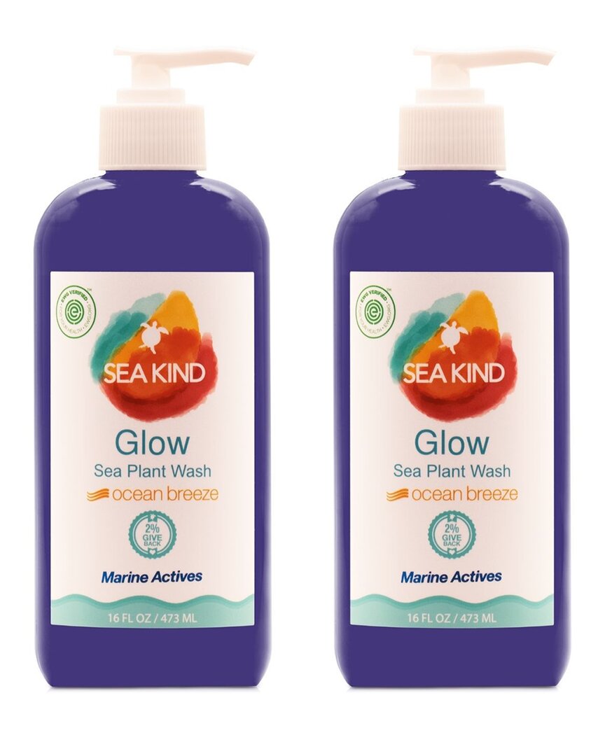 Sea Kind 16oz Glow Body Lotion Wash Ocean Breeze - 2 Pack