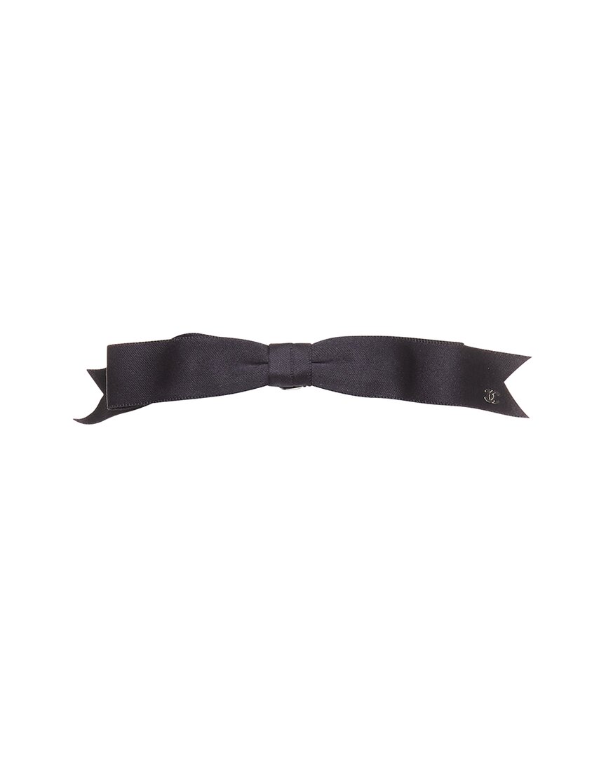 Pre-owned Chanel Metiers D'art Grosgrain Mini Cc Logo Hair Clip (authentic Pre-loved)