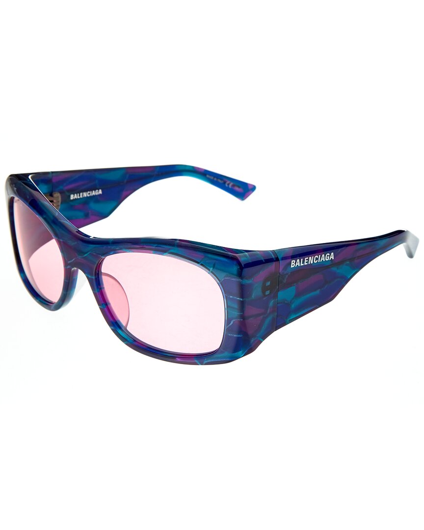 Balenciaga Bb0001s 003 Wrap Sunglasses Mx In Pink