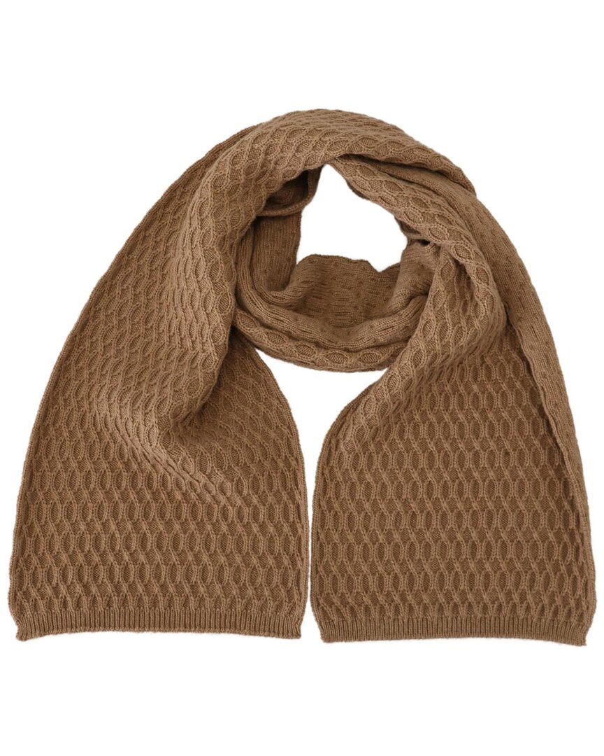 Dolce & Gabbana Dark Brown Wrap Shawl Knitted Camel Scarf