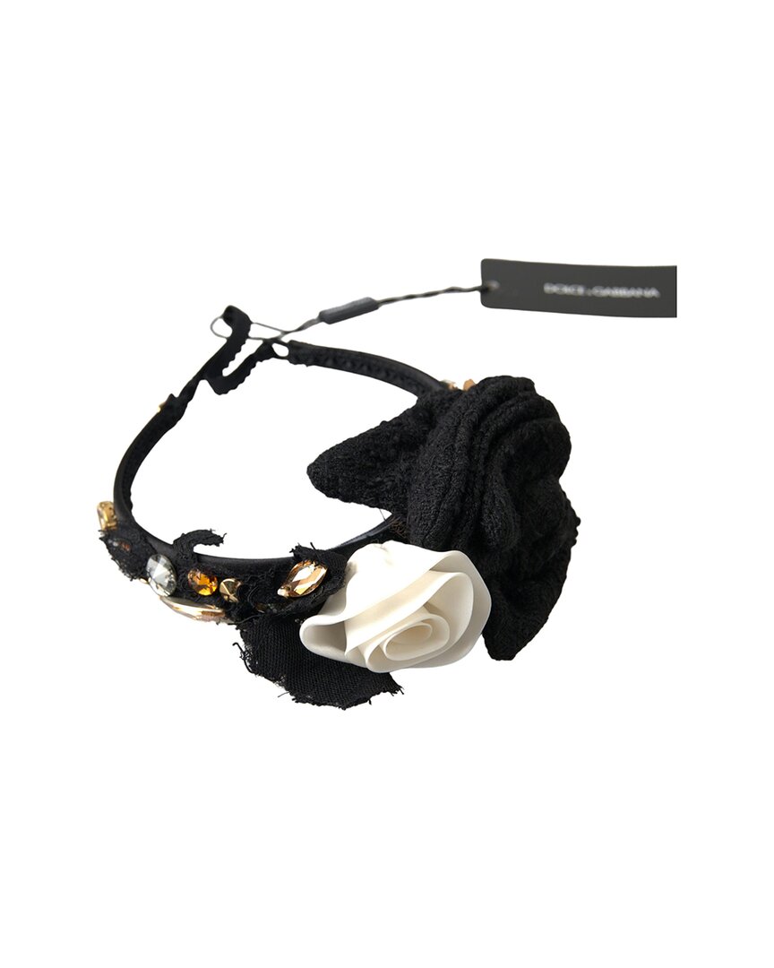 Dolce & Gabbana Leather Headband In Black