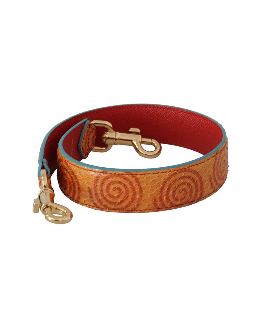 Dolce & Gabbana Chic Orange Leather Shoulder Strap Accessory