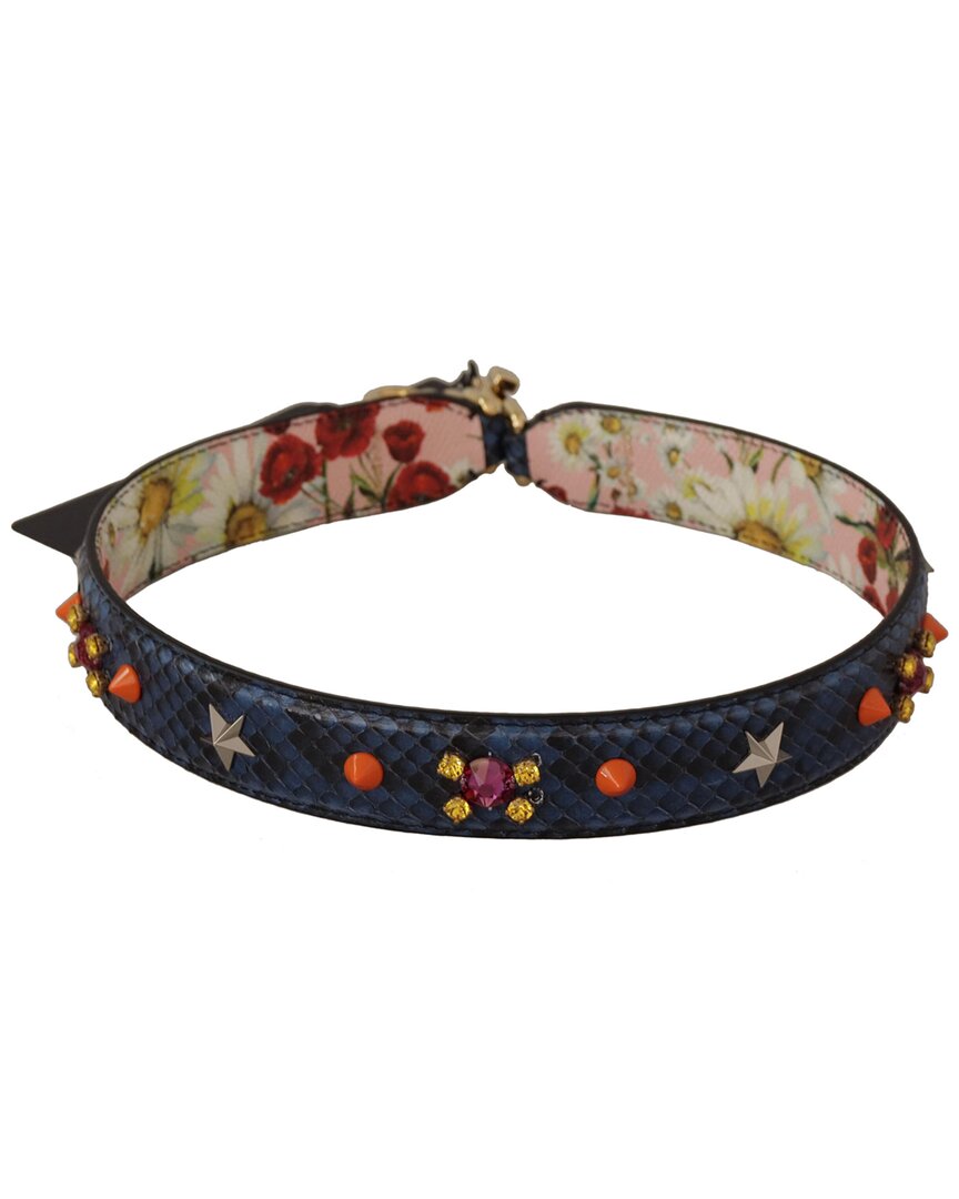 Dolce & Gabbana Leather Bag Strap In Blue