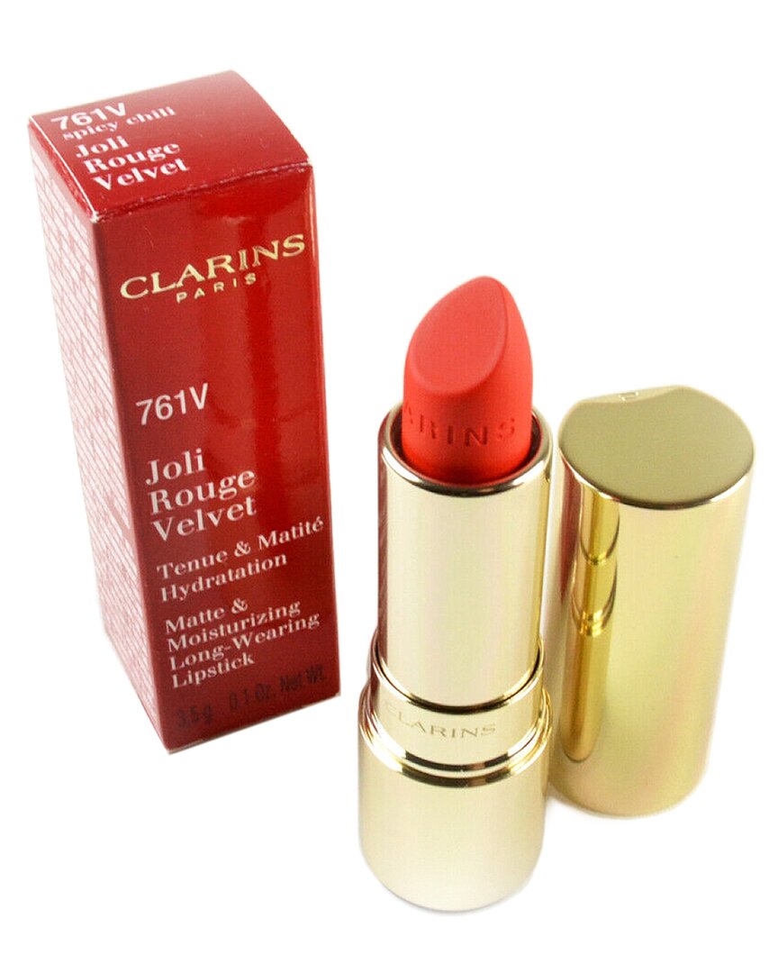 Clarins 0.1oz 761v Spicy Chili Joli Rouge Long Wearing Lipstick