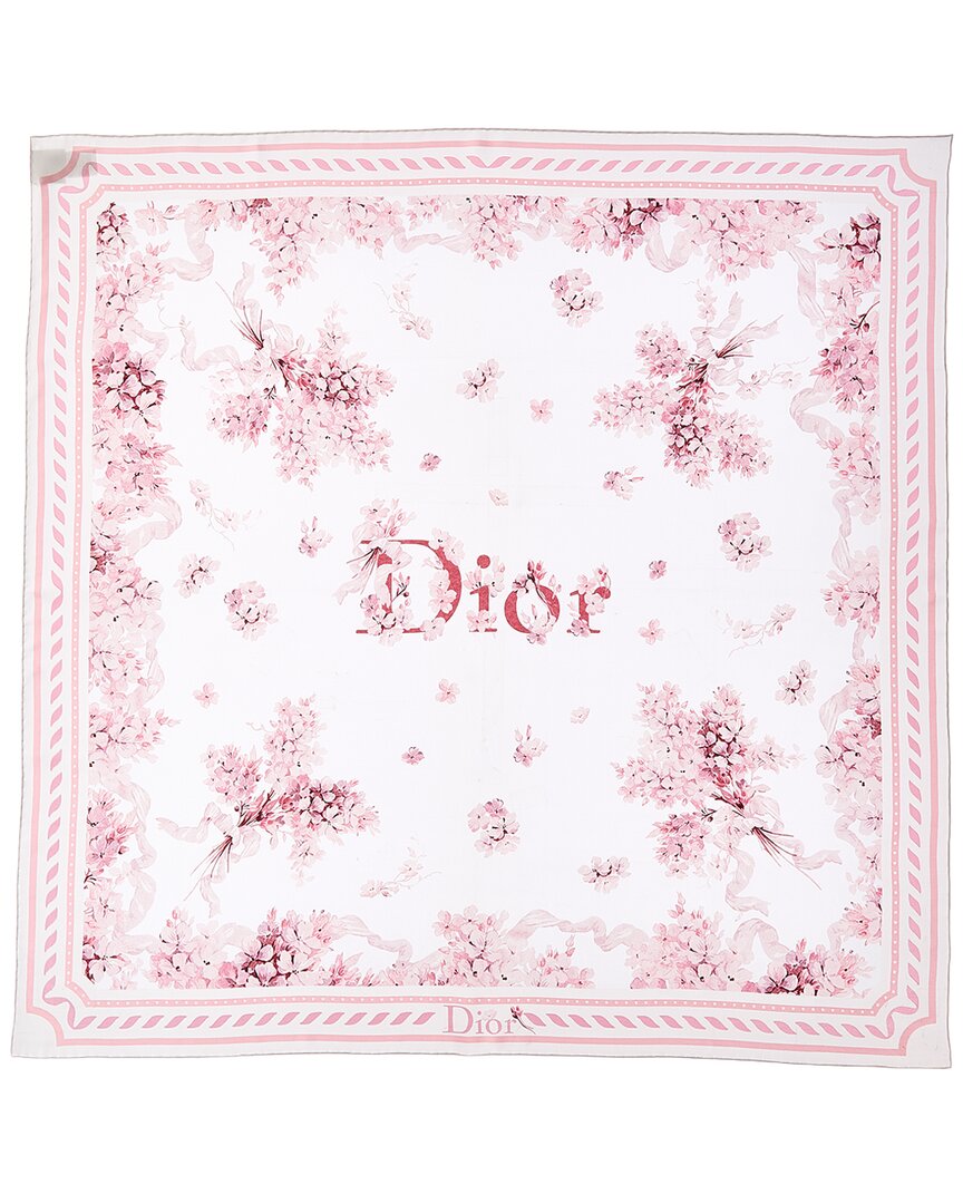 Dior Lilac Silk Scarf In Multi