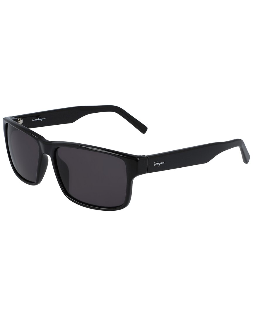 Ferragamo 58mm Rectangle Sunglasses In Black