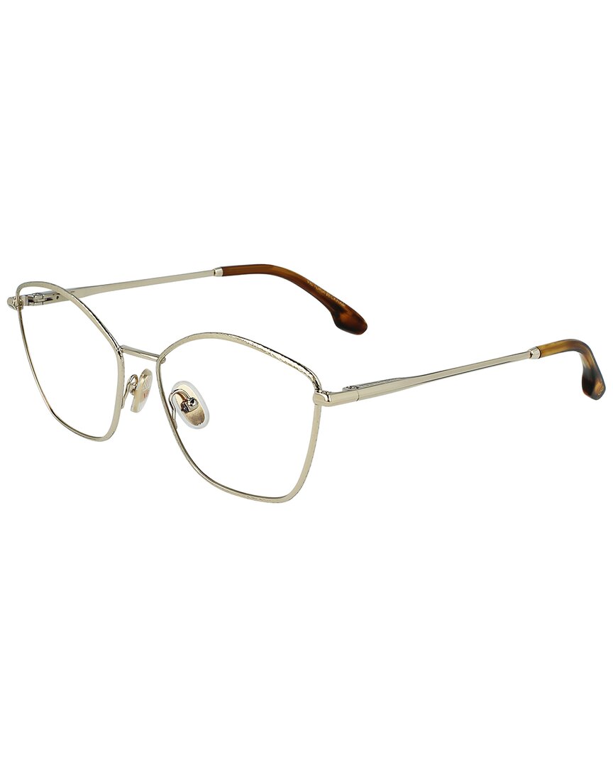 Shop Victoria Beckham Women's Hammered 54mm Optical Frames In Yellow