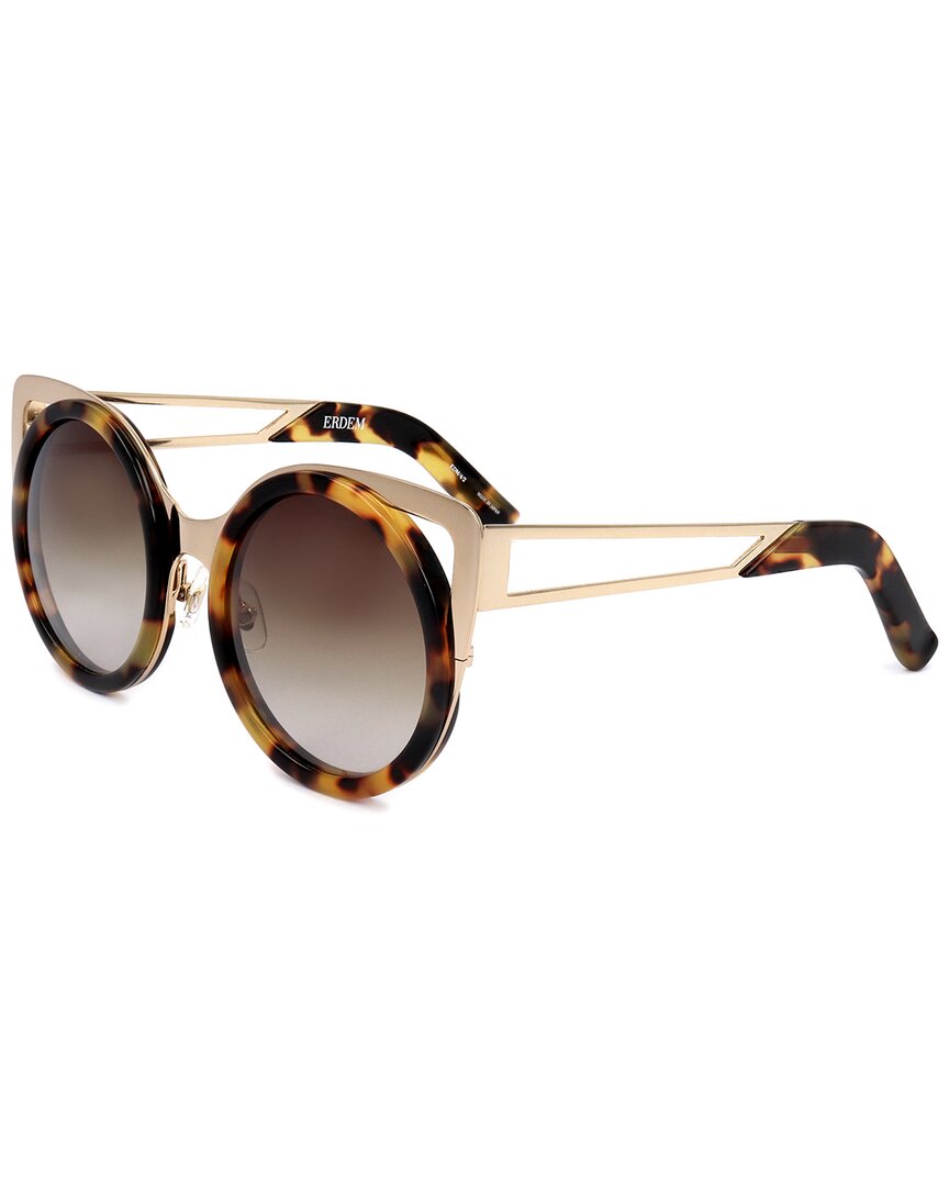 Linda Farrow X Erdem Women's Edm4 49mm Sunglasses In Brown