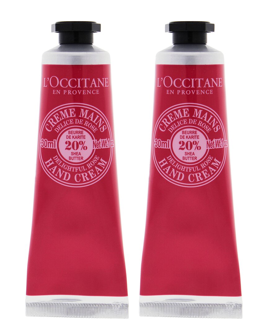 L'occitane Unisex 1oz Shea Butter Delightful Rose Hand Cream - Pack Of 2 In White