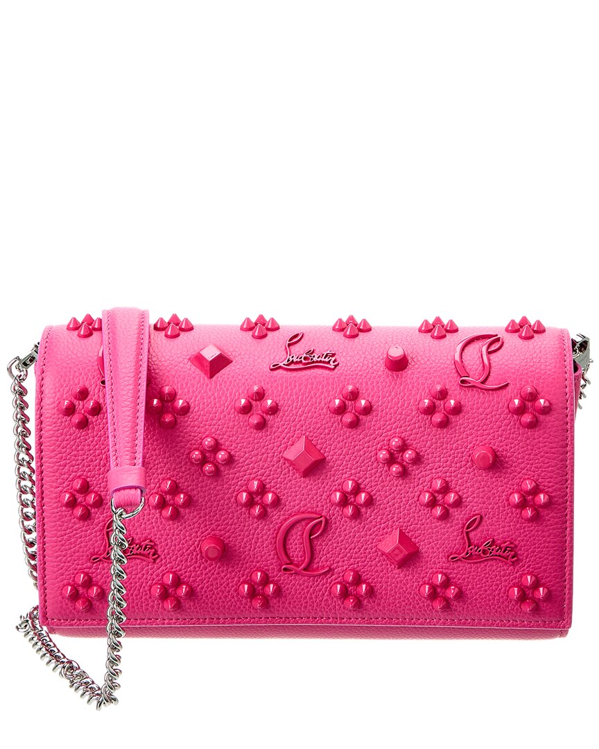 Christian Louboutin Paloma Leather Clutch In Pink