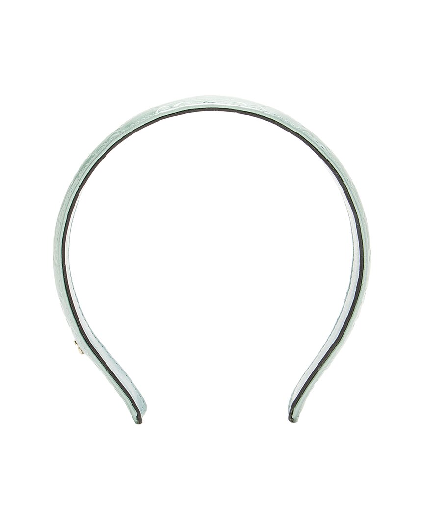 Pre-owned Gucci Metallic Ssima Leather Headband (authentic Pre-loved)