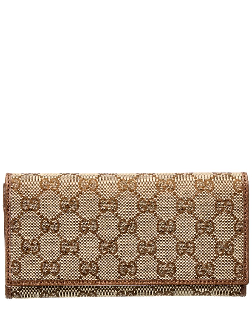 Shop Gucci Gg Canvas Continental Wallet In Brown
