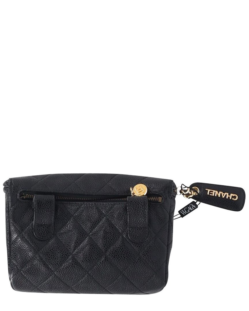 Pre-owned Chanel Black Leather Belt Bag (authentic Pre-loved)