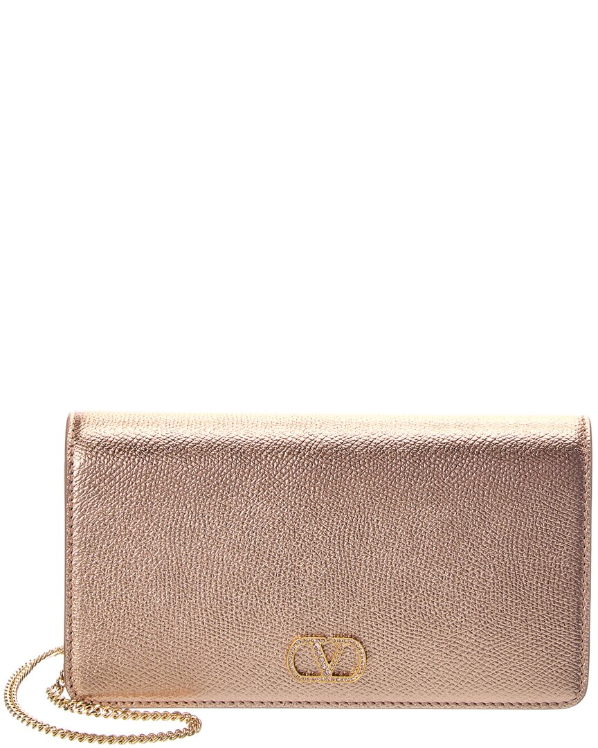 Valentino Garavani Valentino Vlogo Signature Mini Leather Wallet On Chain
