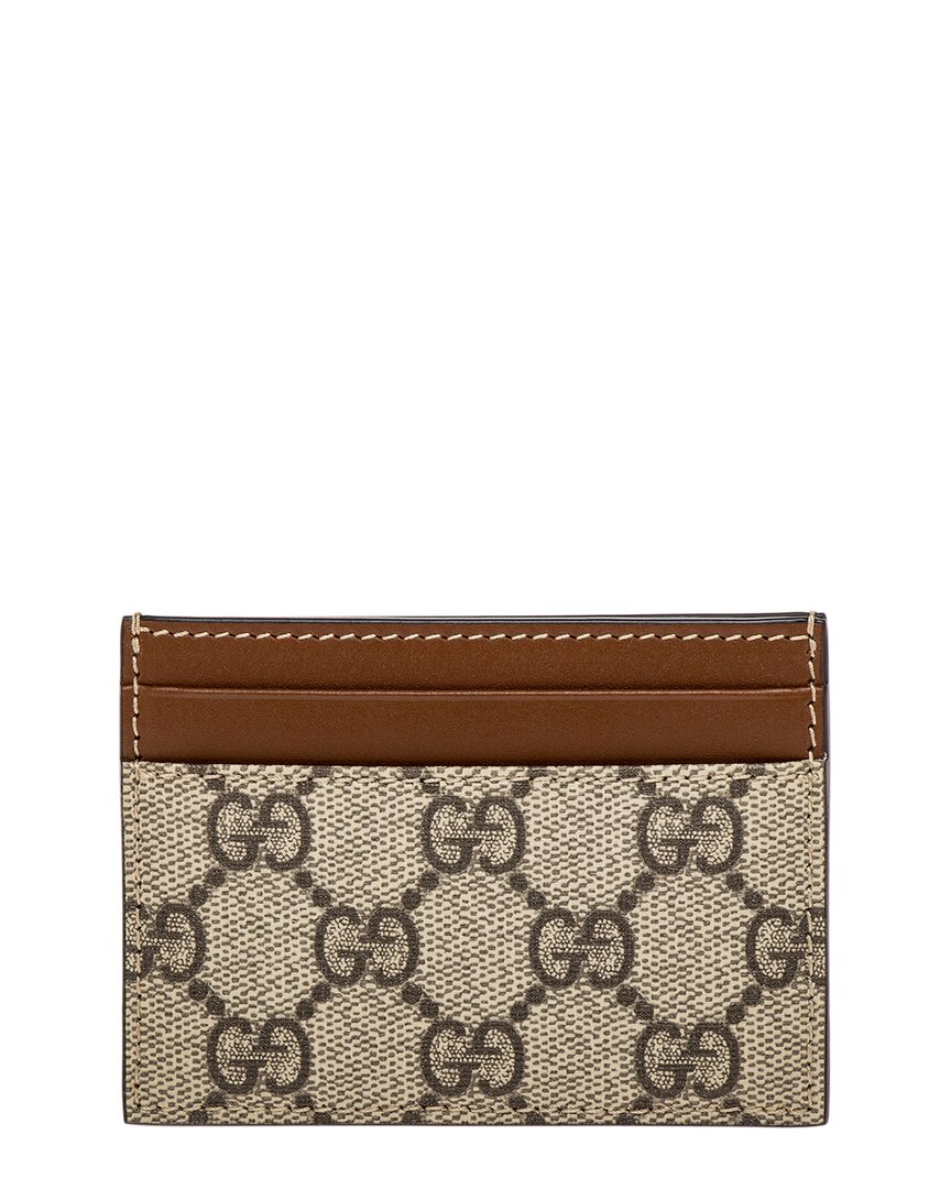 Gucci Gg Supreme Canvas & Leather Card Case