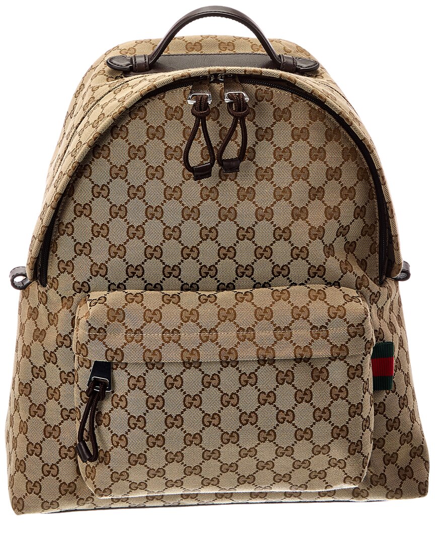 Gucci Gg Canvas Backpack In Brown