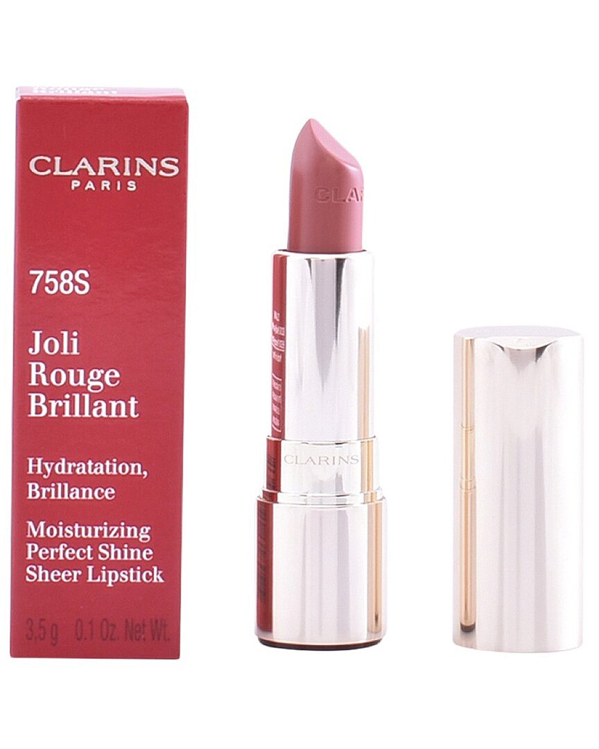 Clarins 0.1oz 758s Sandy Pink Joli Rouge Brilliant Moisturizing Perfect Lipstick In White