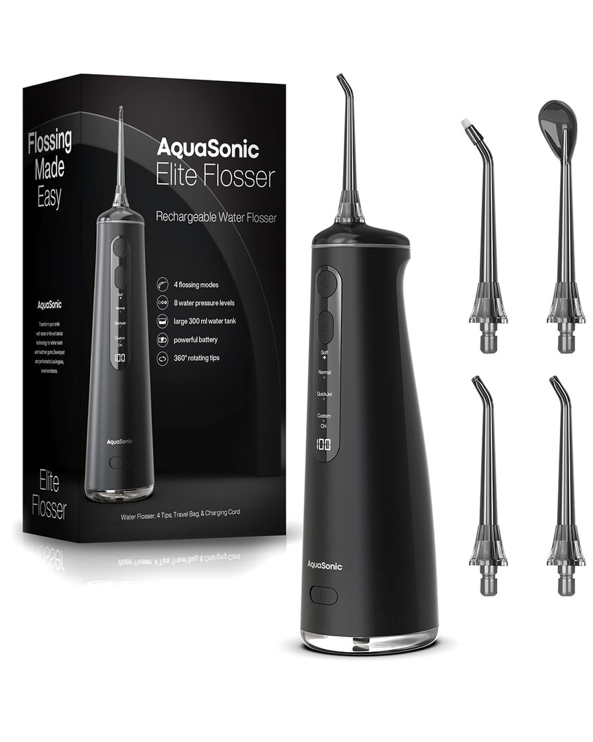 Aquasonic Elite Flosser Rechargeable Water Flosser With 4 Tips