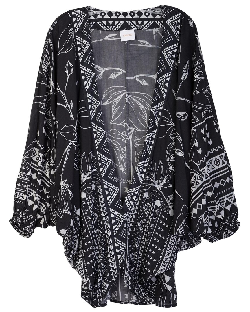 Saachi Keira Tribal Print Kimono In Black