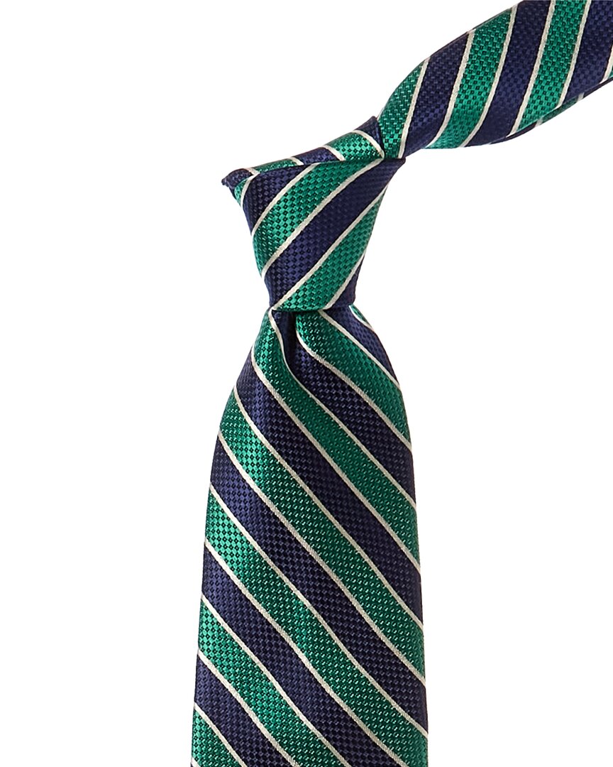 Shop Brooks Brothers Green Textured Stripe Bold Silk Tie