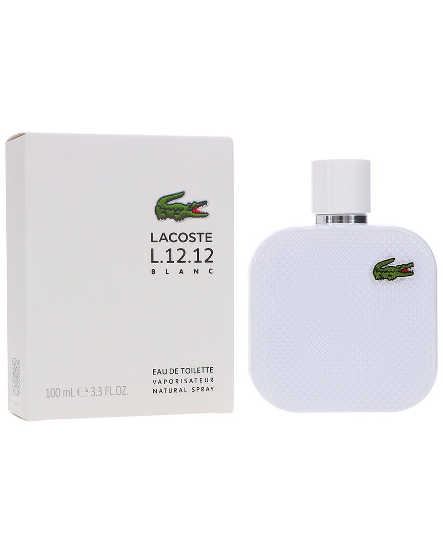 Lacoste Unisex 3.3oz L.12.12 Blanc Pure White Edt In Transparent
