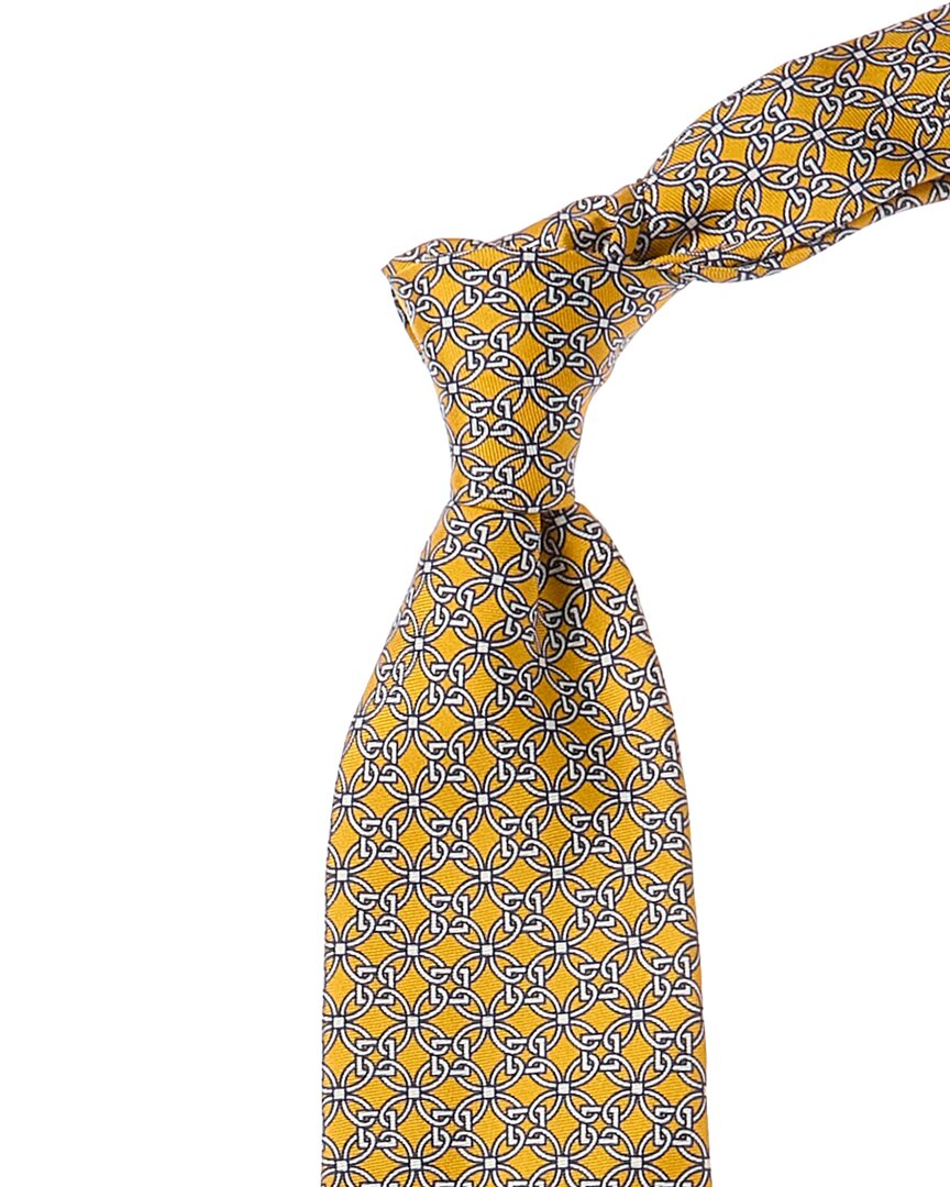 J.mclaughlin Mini Circle & Square Italian Tie In Yellow